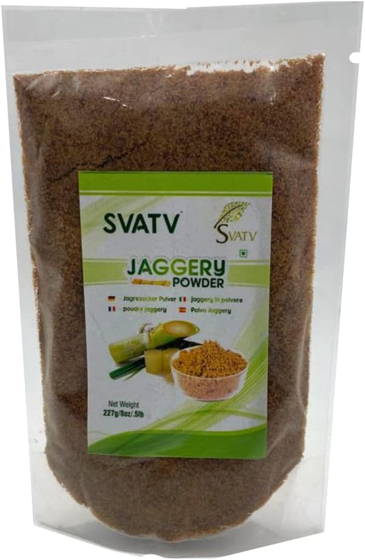 SVTAV Jaggery Powder, Hand-Grinded Gur Powder | Natural Sweetener | 227gm (8oz)