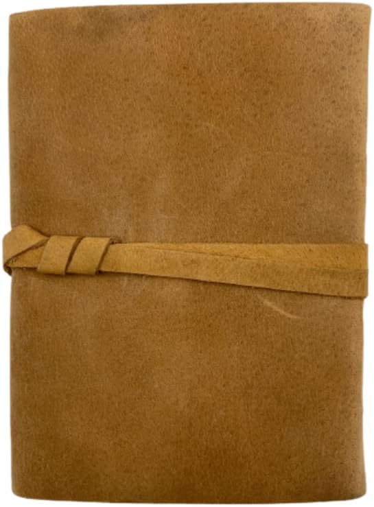 OVERDOSE Deckle Yellow Buff Leaf Leather Journal 5/7
