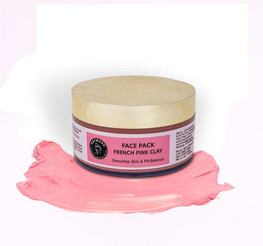AATMANA French Pink clay Face Pack 250gm For Skin Care
