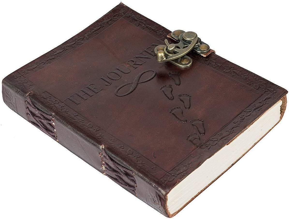 OVERDOSE The Journey Vintage Leather Journal | Antique Handmade Unlined Paper 5/7