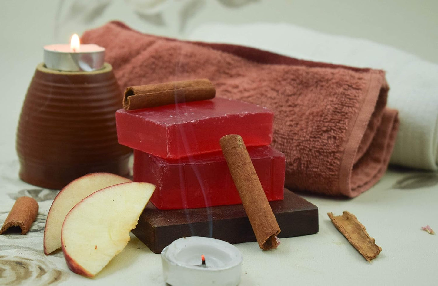 SVATV Handcrafted Soap With Natural, Soothing Herbs Of VIT-E, APPLE & CINNAMON Pack of 2 (125gm)