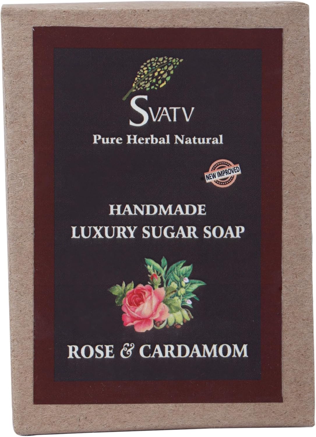 SVATV Handmade savon with natural, soothing herbs of Rose & Cardamom 125gm