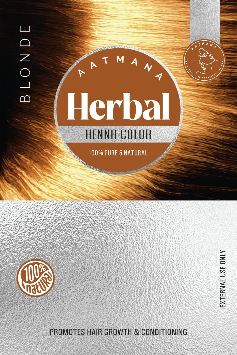 AATMANA Herbal Blonde Henna Hair Dye with Goodness of 9 Herbs 100gm