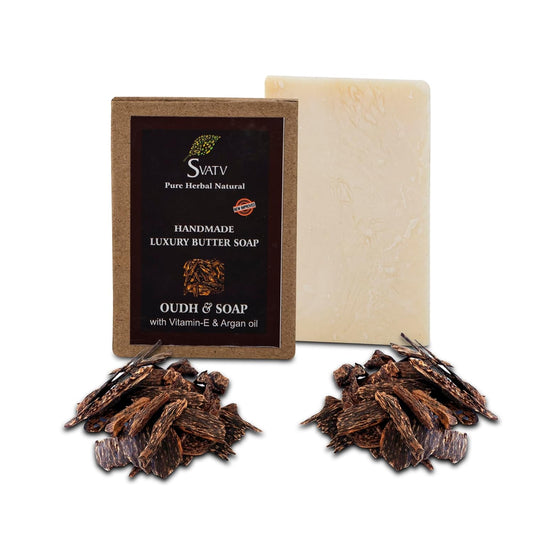 SVATV Handcrafted Soap with natural, soothing herbs of OUDH & VITAMIN -E 125gm