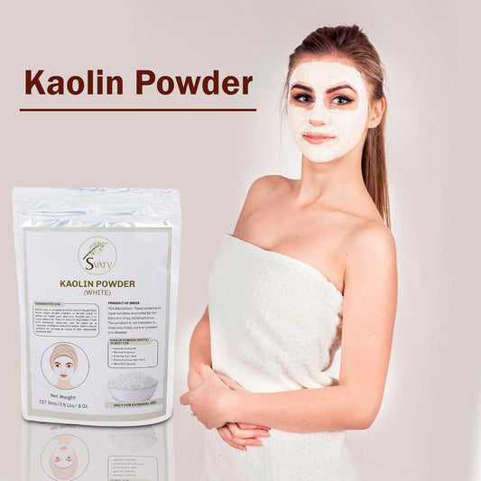 SVATV White Kaolin White Clay I Powder For Skin 227gm (8_oZ)