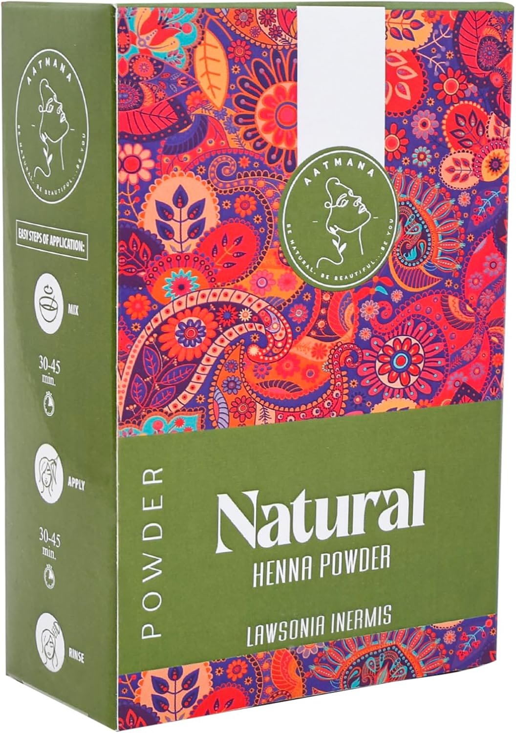 AATMANA Natural Henna Powder | Lawsonia Inermis | Men and Women Natural Hair Color - 100 Grams- 100 Grams