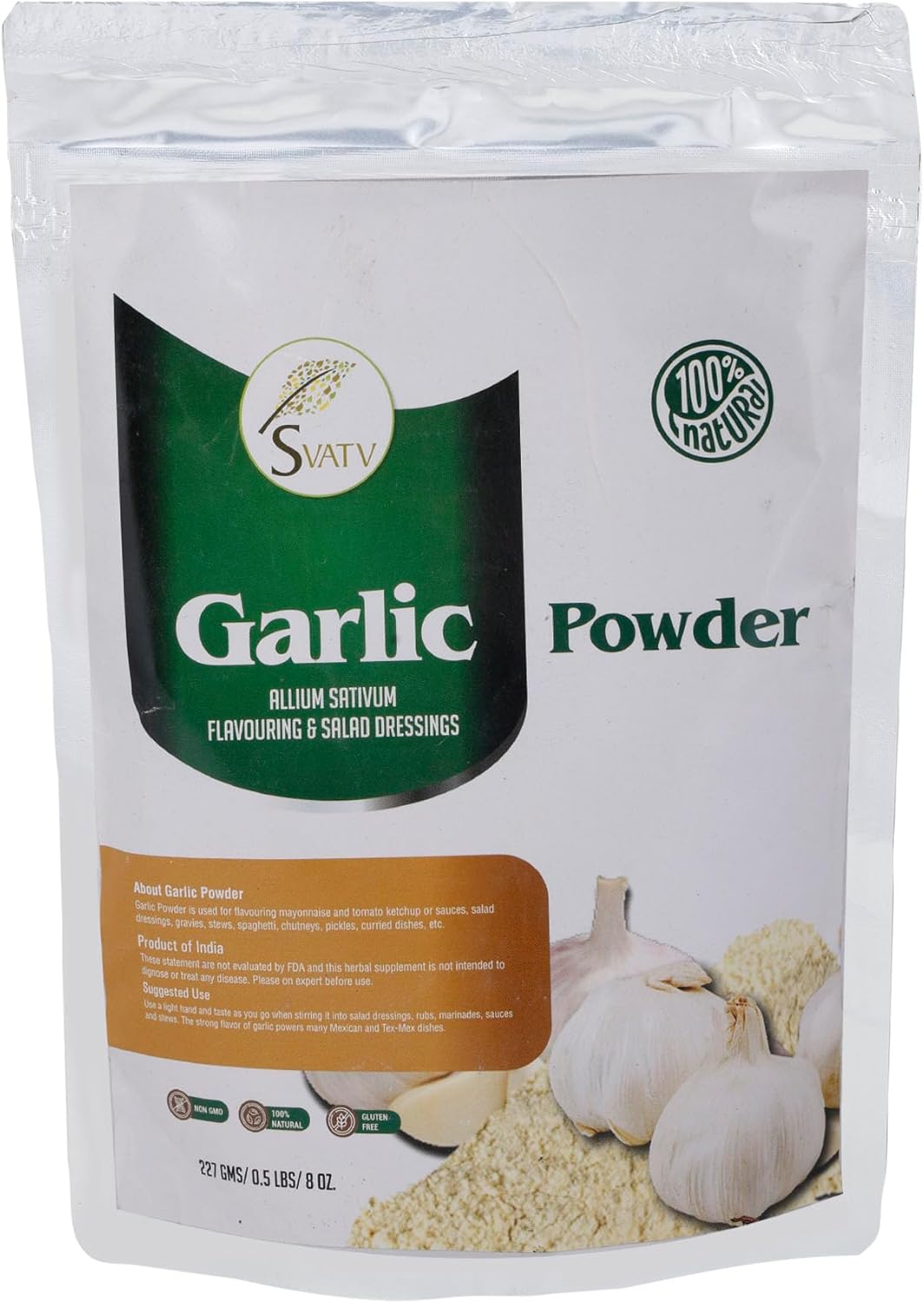 SVATV Garlic Powder (Allium Sativum) | For Flavouring | 227gm (8_oZ)