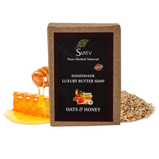 SVATV Handcrafted Soap with natural, soothing herbs of OATS & HONEY 125gm