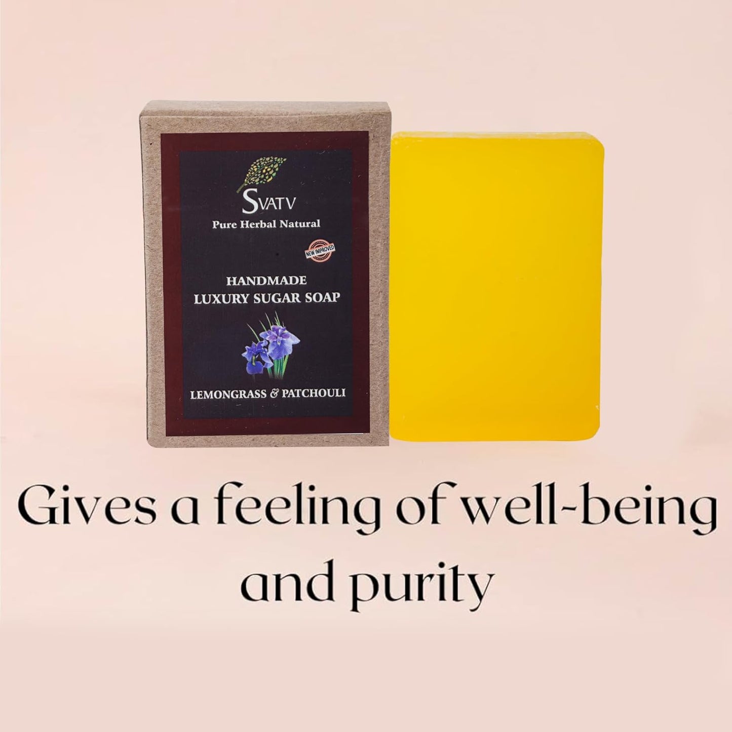 SVATV Handmade savon with natural, soothing herbs of Lemongrass & Patchouli 125gm