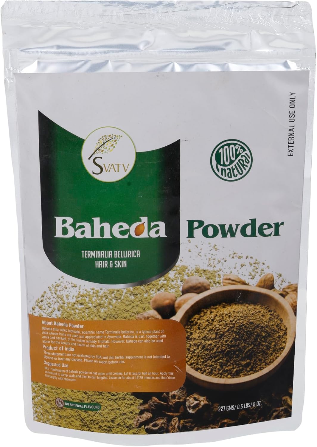 SVATV Baheda Powder | Bibhitaki | Terminal Bellírica | For Hair 227gm (8_oZ)
