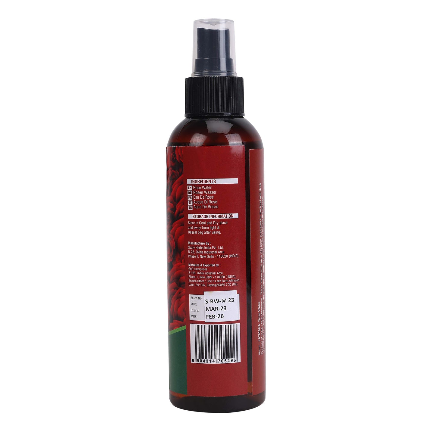 AATMANA Rose Water Spray for Face or Neck 180ml