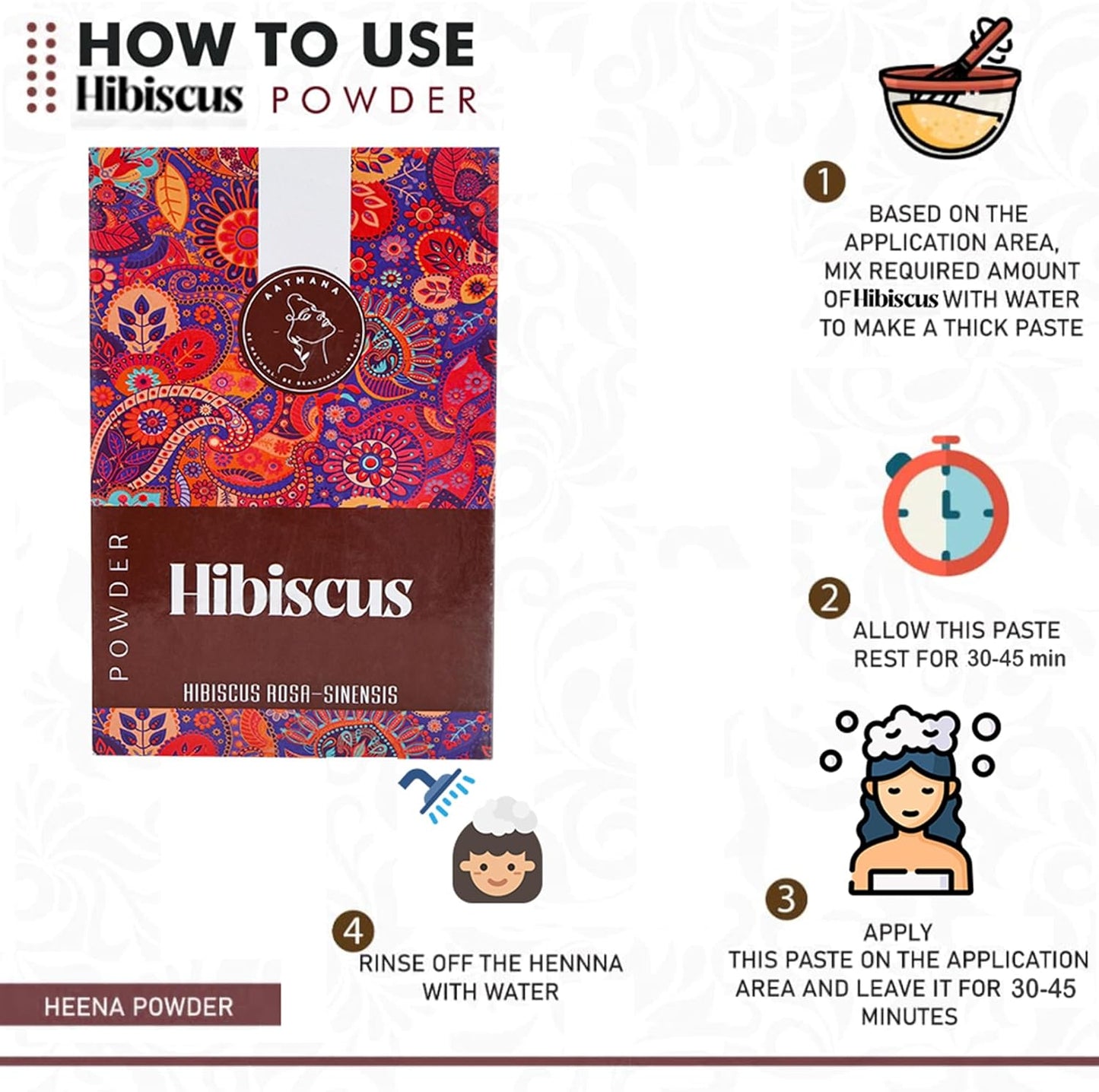 AATMANA Hibiscus Powder | Natural Powder for Hair and Skin | 100gm