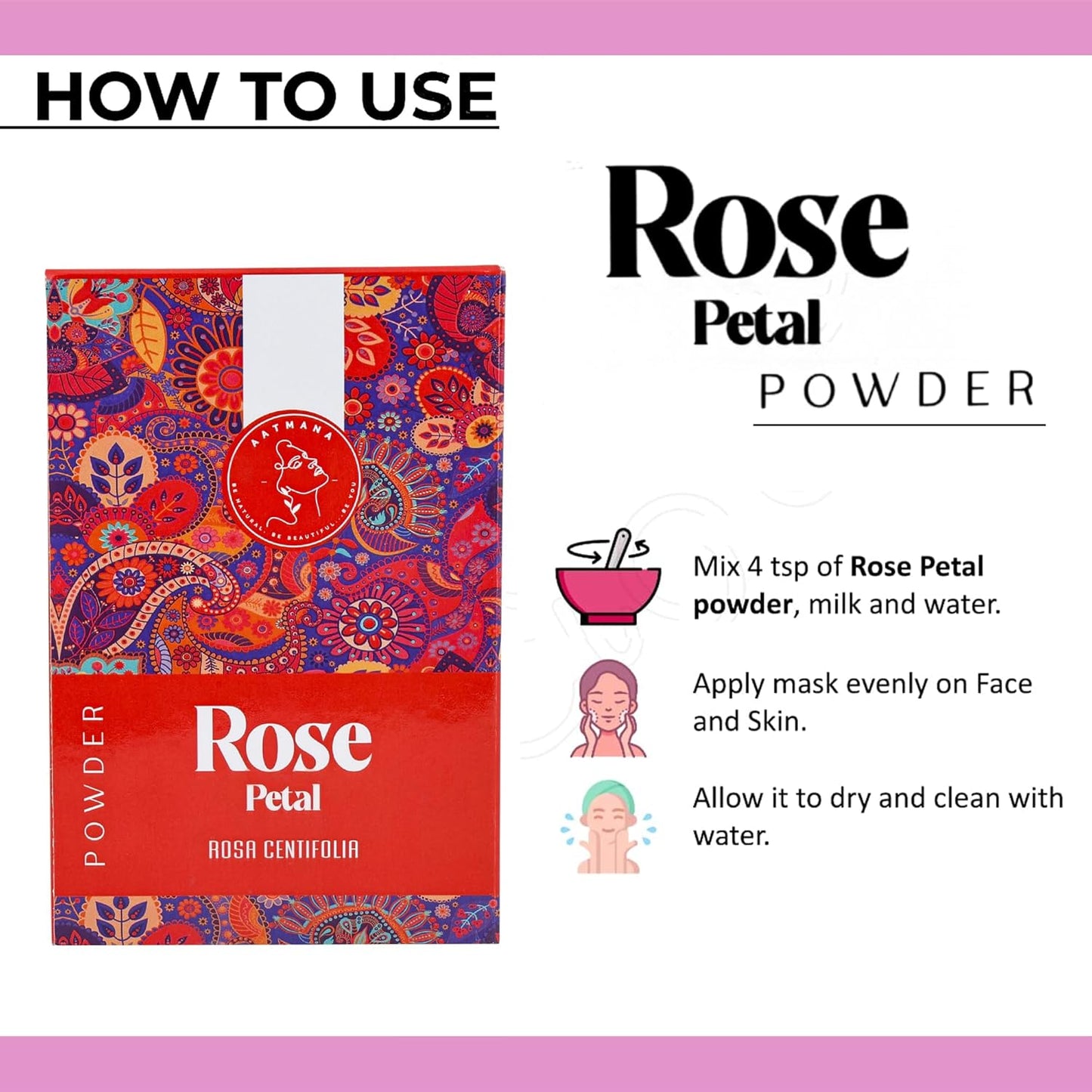AATMANA Rose Petal Powder For Skin (100gm)
