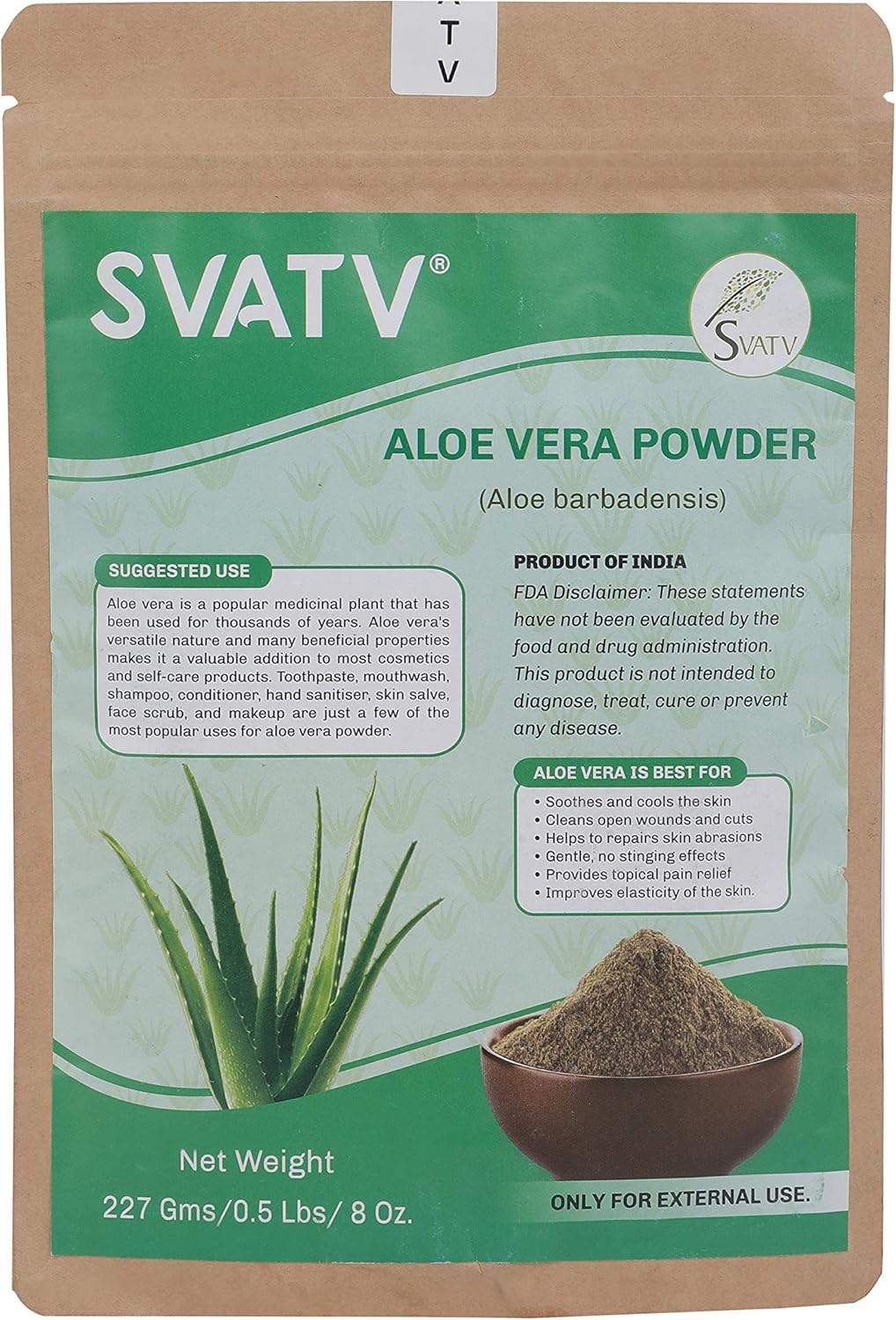 Svatv Aloevera Powder For Skin Care 227gm (8_oZ)
