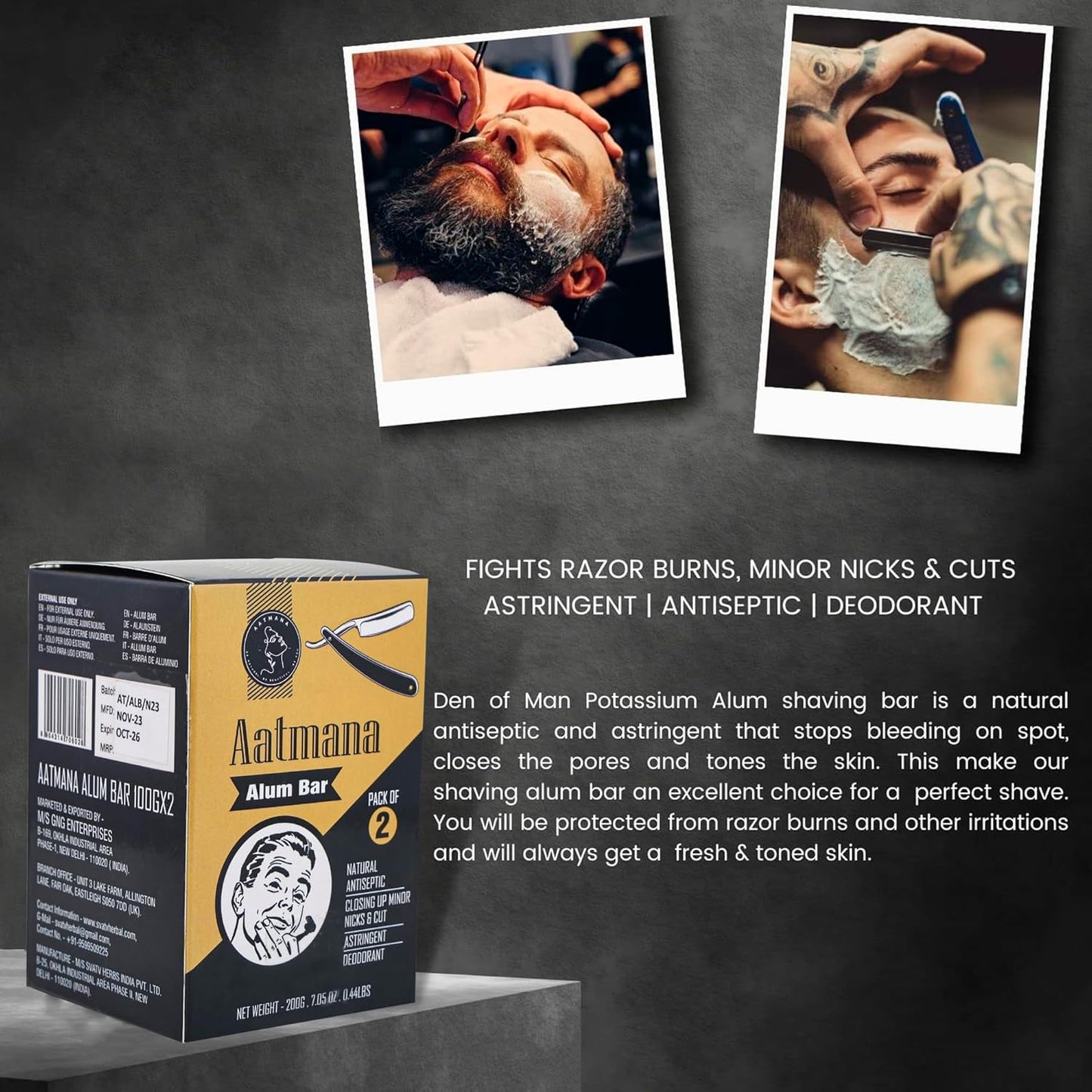 AATMANA Alum Bar Pack Of 2 100gm For Skin