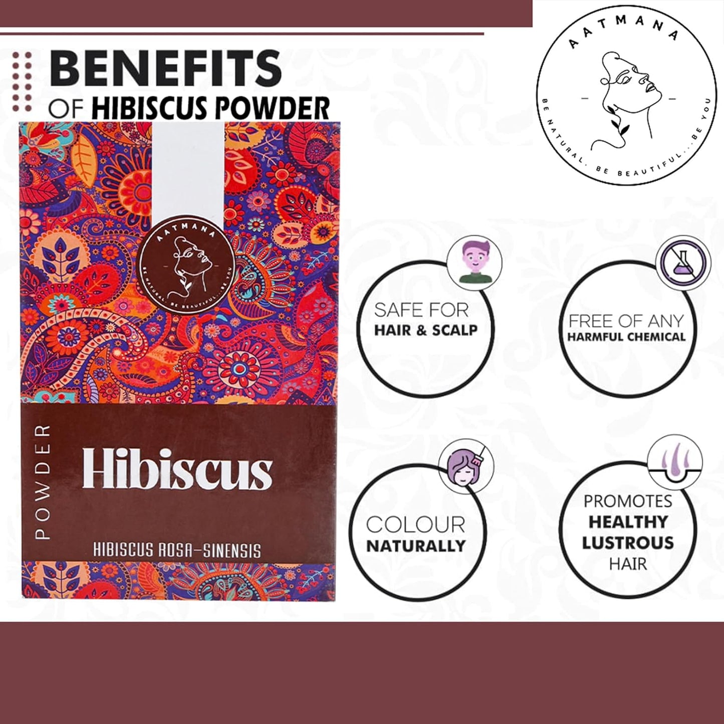 AATMANA Hibiscus Powder | Natural Powder for Hair and Skin | 100gm