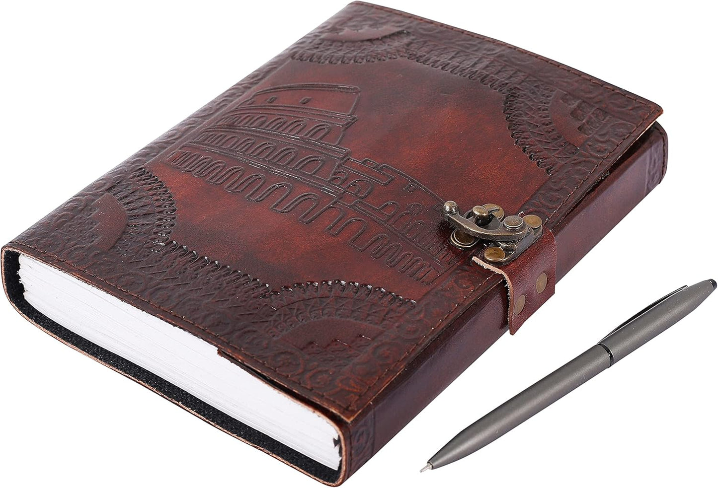 OVERDOSE Colosseum Brown Leather Journal 6/8