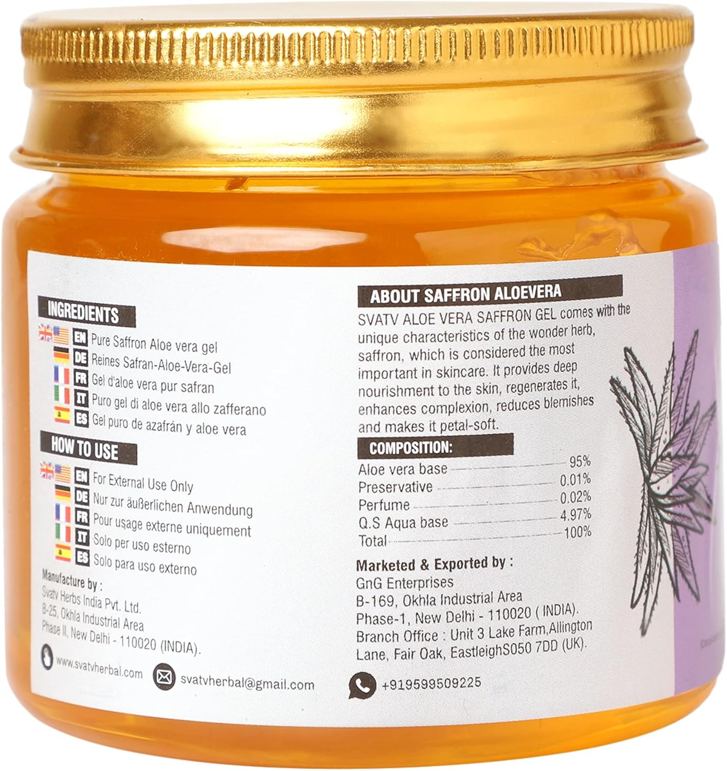 Saffron Aloe Vera Gel - 200g