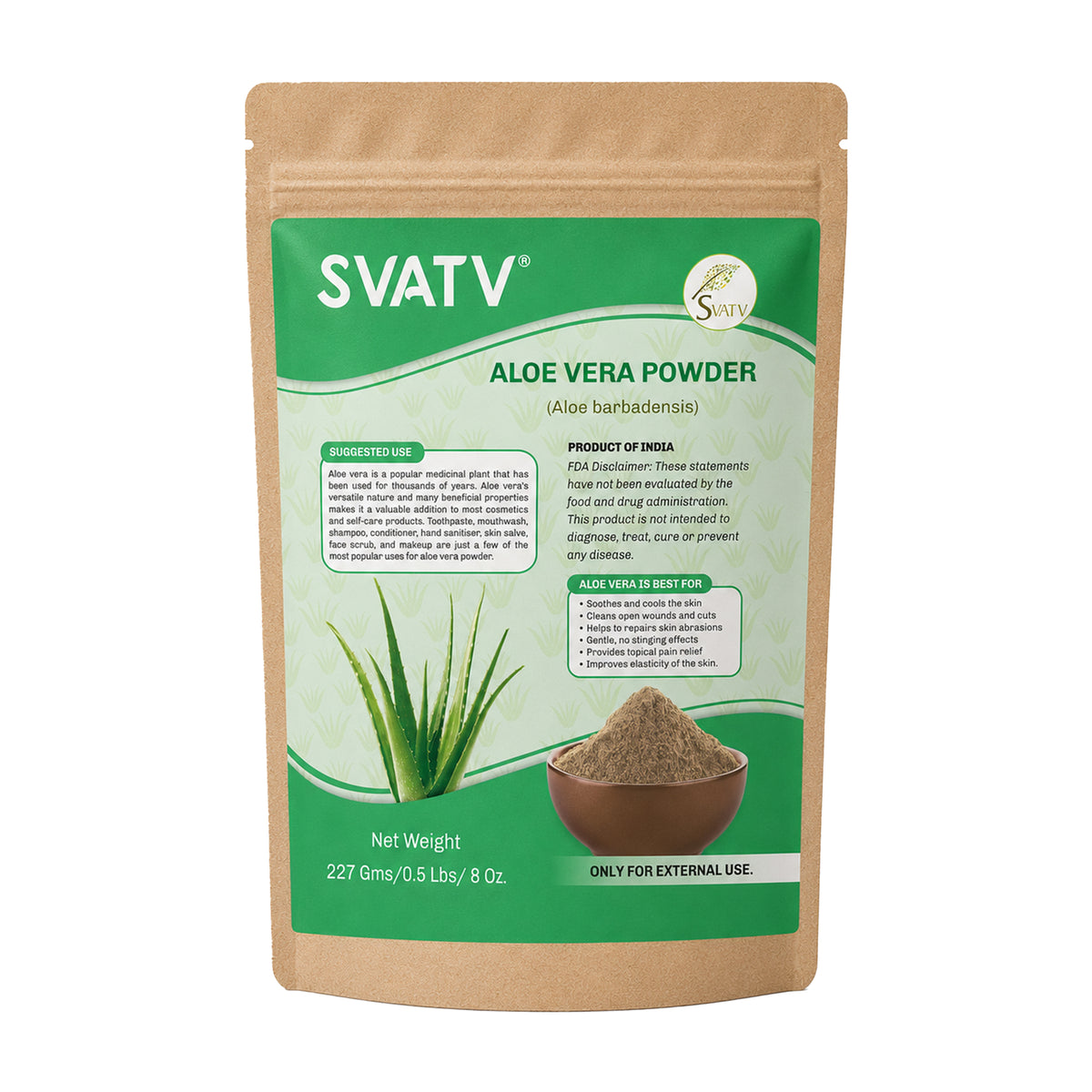 SVATV Aloevera Powder For Skin Care 227gm (8_oZ)