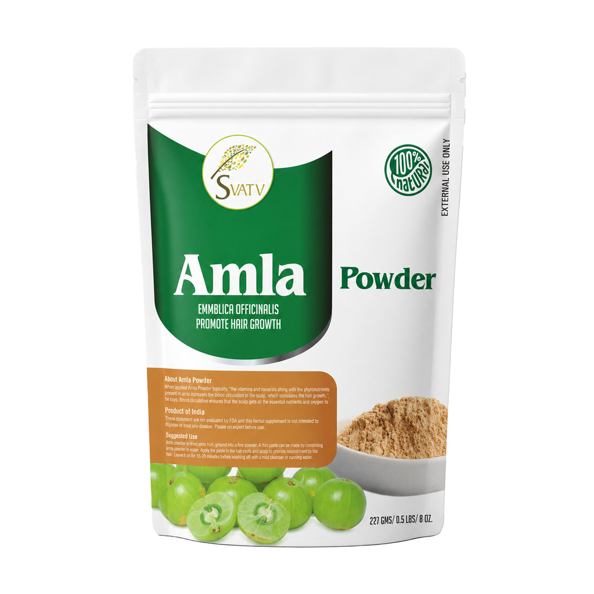 SVATV Amla Powder | Amalaki | Emblica Officinalis | For Hair 227gm (8_oZ)
