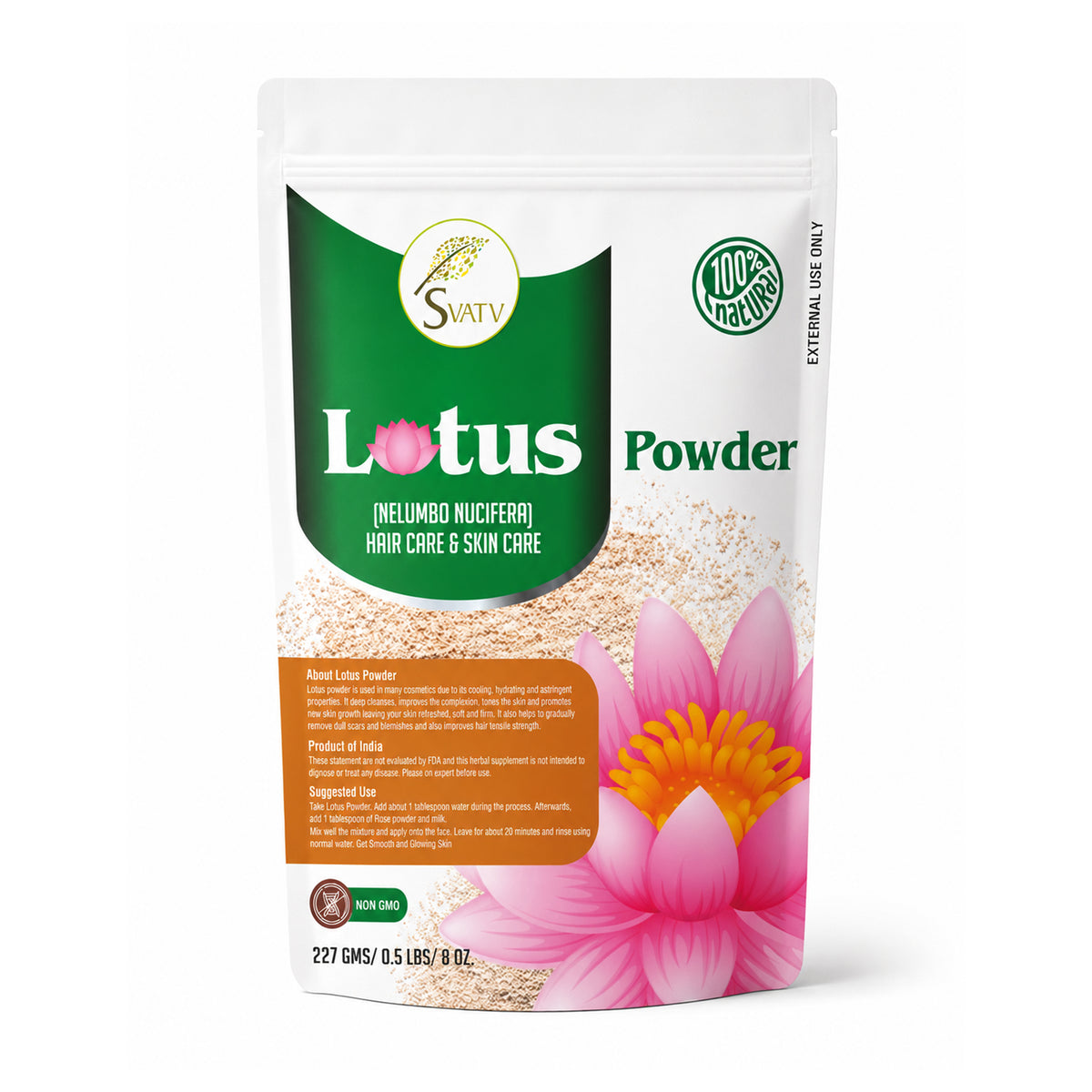 SVATV Lotus Powder 227gm For Skin