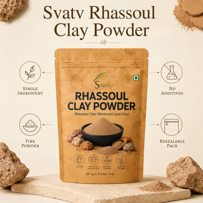 SVATV Rhassoul Clay powder | Ghassoul Clay | For Skin 227gm (8_oZ)