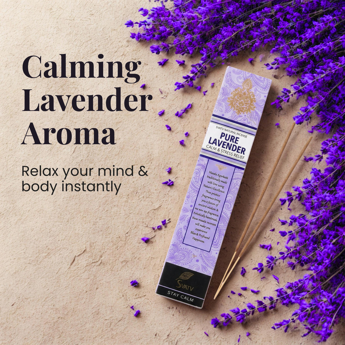 SVATV Incense Stick Lavendor 15gm (PACK OF 6)