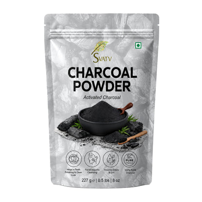 SVATV Activated Charcoal Powder | Cosmetic Grade Fine Powder | Skin and Oral Care Ingredient | Helps Reduce Excess Oil Appearance | Suitable for Face Masks & DIY Beauty Formulations – 227gm