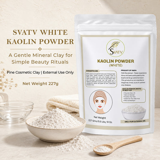 SVATV White Kaolin White Clay I Powder For Skin 227gm (8_oZ)