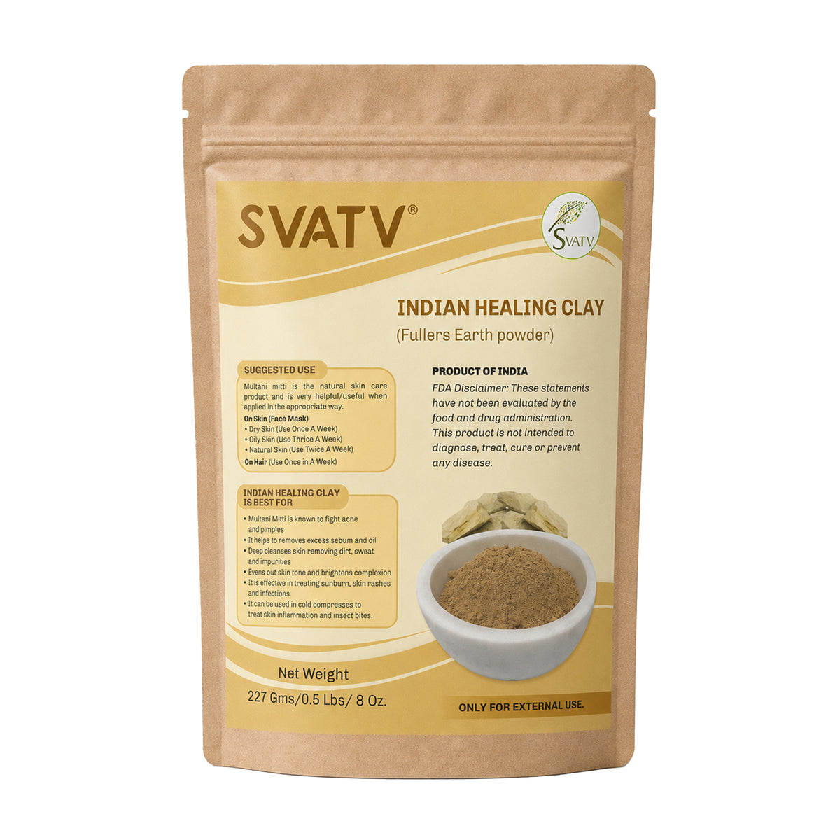 SVATV Multani Mitti Powder For Skin & Hair 227GM