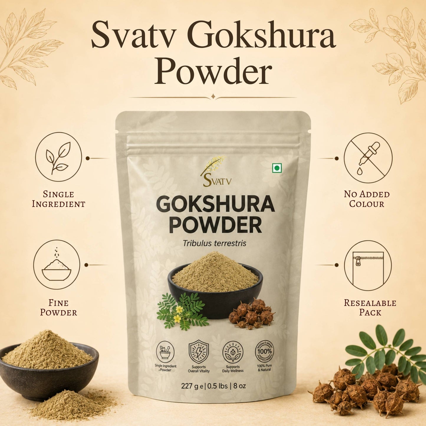 Svatv Gokshura Powder - 227GM
