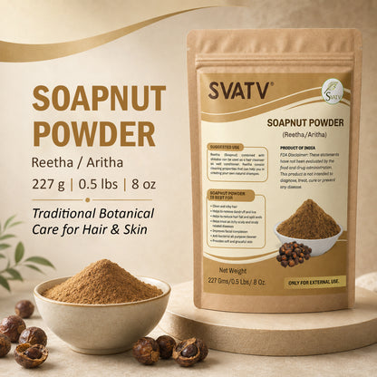 SVATV Soapnut Powder | Reetha | Aritha Powder for Hair Care 227gm (8_oZ)