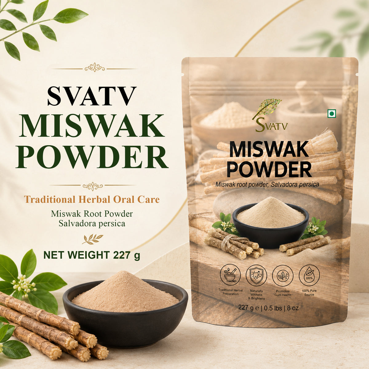 SVATV Miswak Powder 227 Gram (8 Oz)