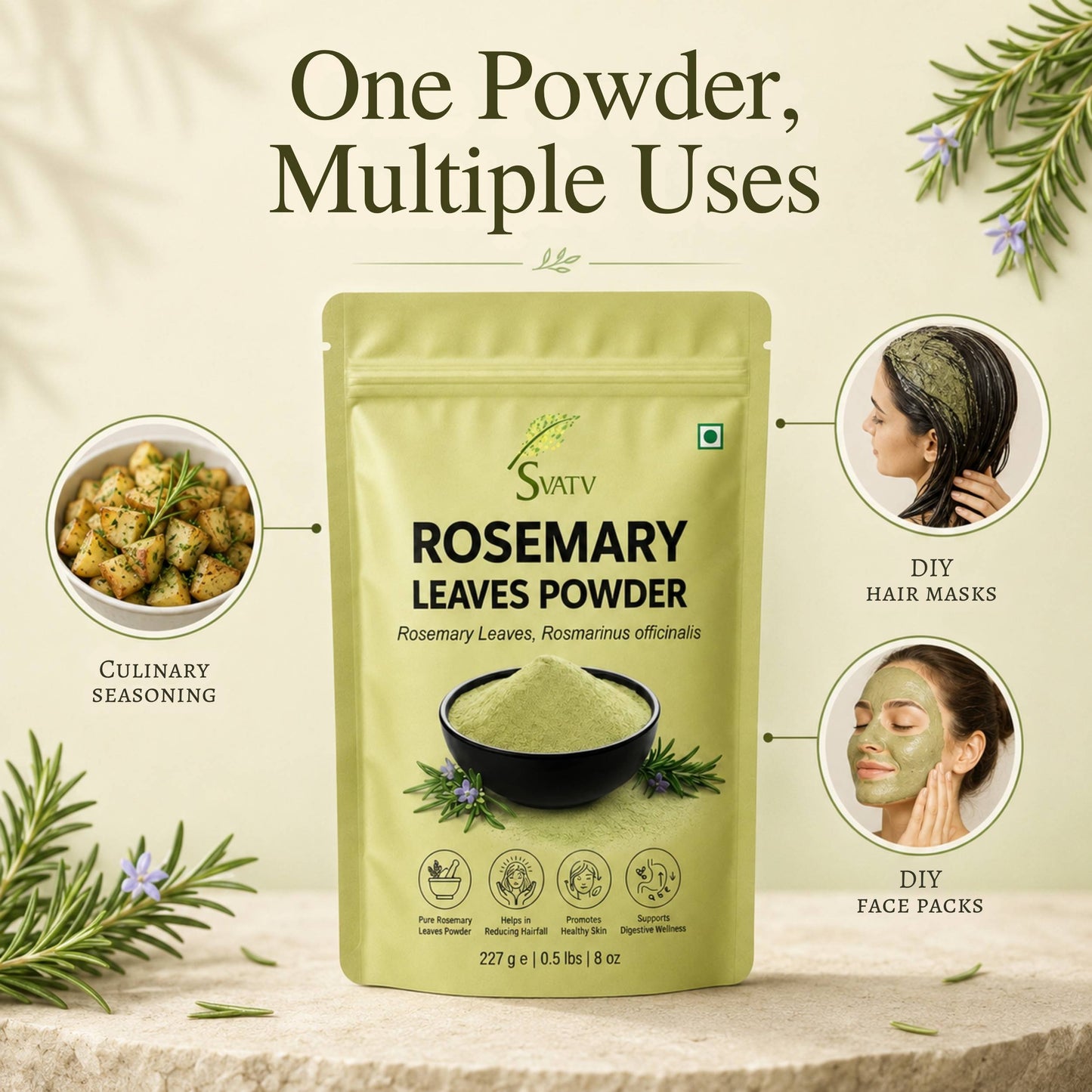 SVATV Rosemary Leaves Powder | 227gm (8_oZ)