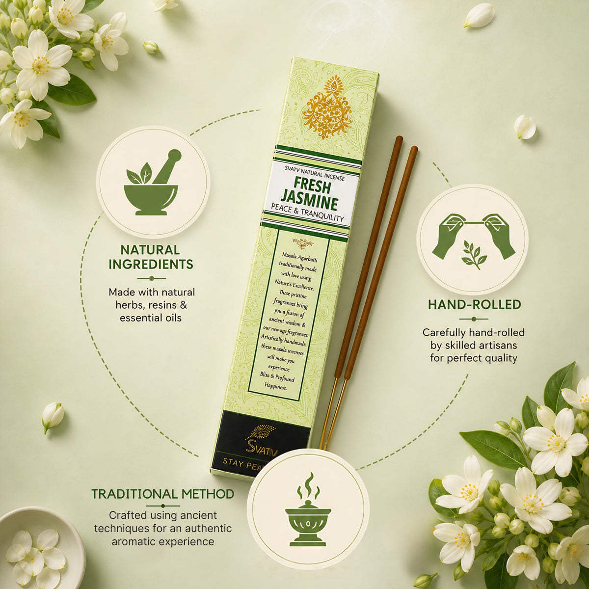 SVATV Incense Stick Jasmine 15gm (PACK OF 2)
