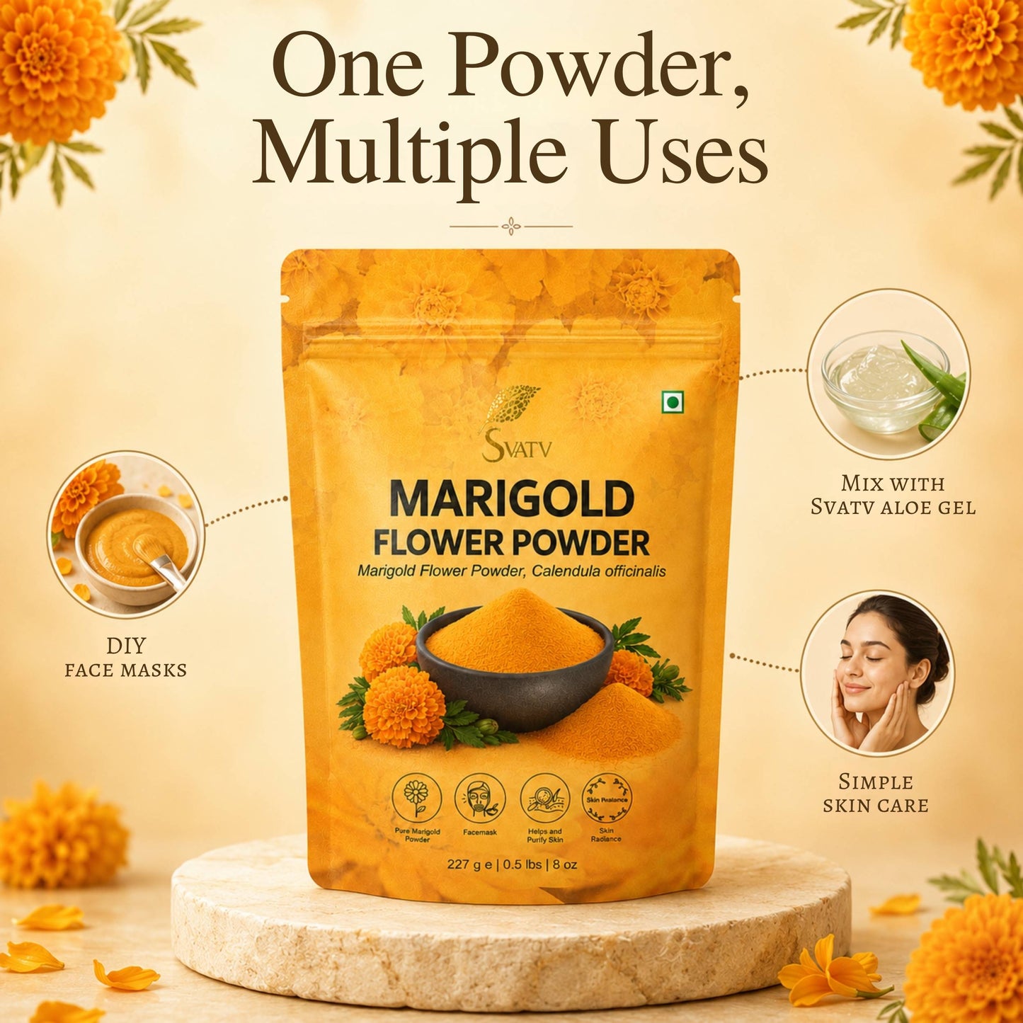 Svatv Marigold Powder - 227GM