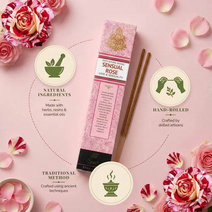 SVATV INCENSE STICK SENSUAL ROSE 15GM (PACK OF 6)