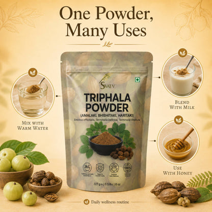 SVATV Triphala Powder 227g Formula of Amla, Haritaki & Bibhitaki – 8 Oz