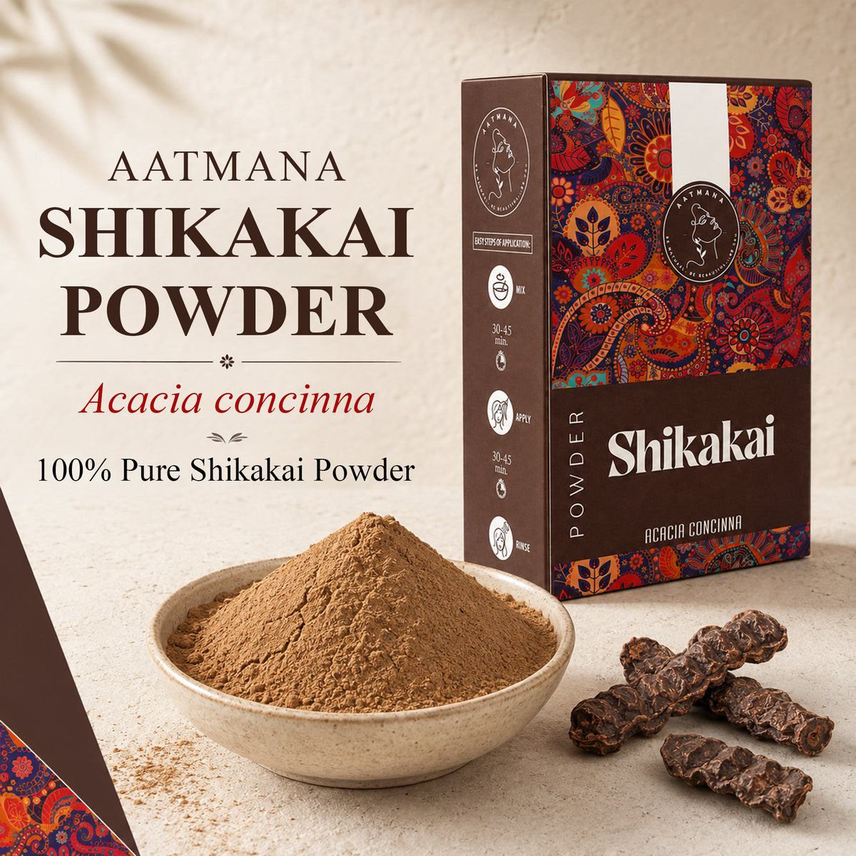 AATMANA Shikakai Powder | Natural Hair Growth | 100gm