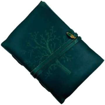 OVERDOSE Deckle Green Leather Tree Journal 5/7