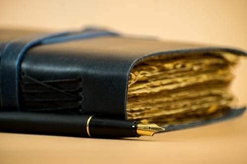 OVERDOSE Deckle Blue Leather Journal 5/7