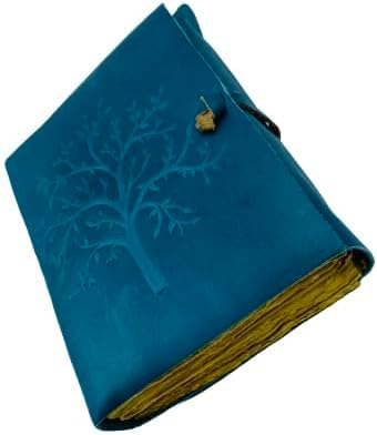 OVERDOSE Deckle Turquoise Leather Tree Journal 5/7
