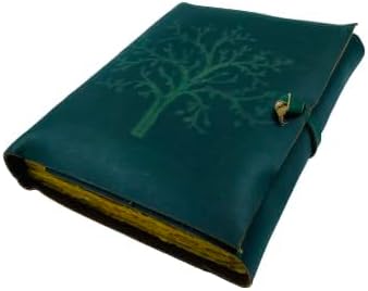 OVERDOSE Deckle Green Leather Tree Journal 5/7