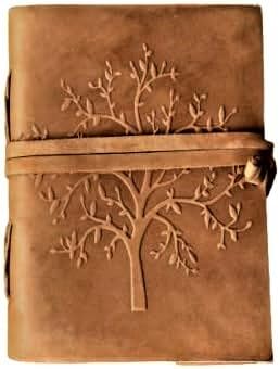 OVERDOSE Deckle Brown Leather Tree Journal 5/7
