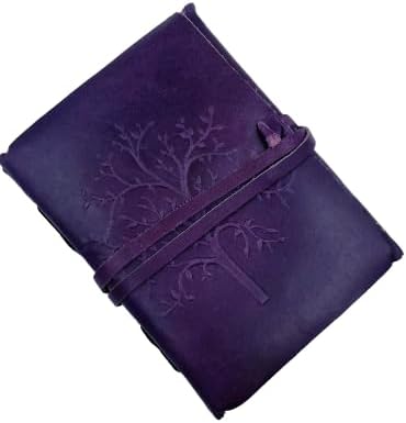 OVERDOSE Deckle Purple Leather Tree Journal 5/7