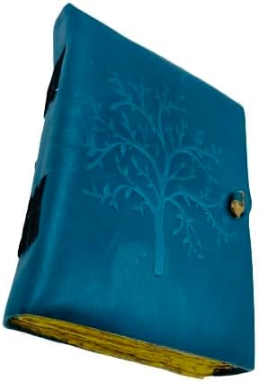 OVERDOSE Deckle Turquoise Leather Tree Journal 5/7
