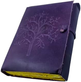 OVERDOSE Deckle Purple Leather Tree Journal 5/7