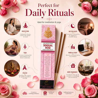 SVATV INCENSE STICK SENSUAL ROSE 15GM (PACK OF 12)