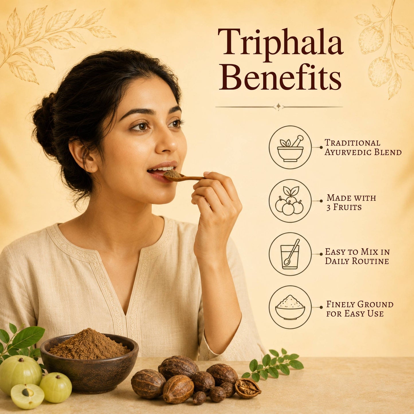 SVATV Triphala Powder 227g Formula of Amla, Haritaki & Bibhitaki – 8 Oz