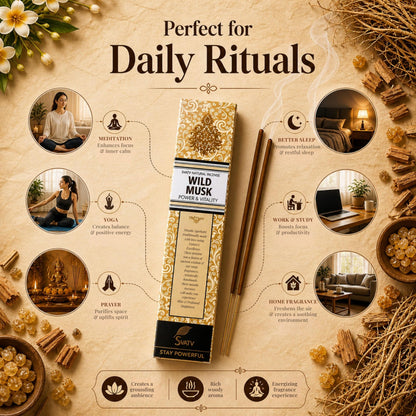 SVATV INCENSE STICK WILD MUSK 15GM (PACK OF 12)